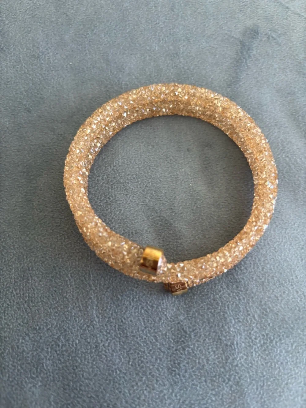 Swarovski Crytaldust Champagne / Gold Colored Double Wrap Bracelet - Women - Picture 7 of 10